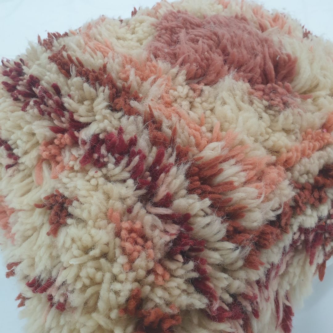 Chic Pink Cushion Cover – Plush Handwoven Geometric 20x20 inches | 50x50 cm - OunizZ