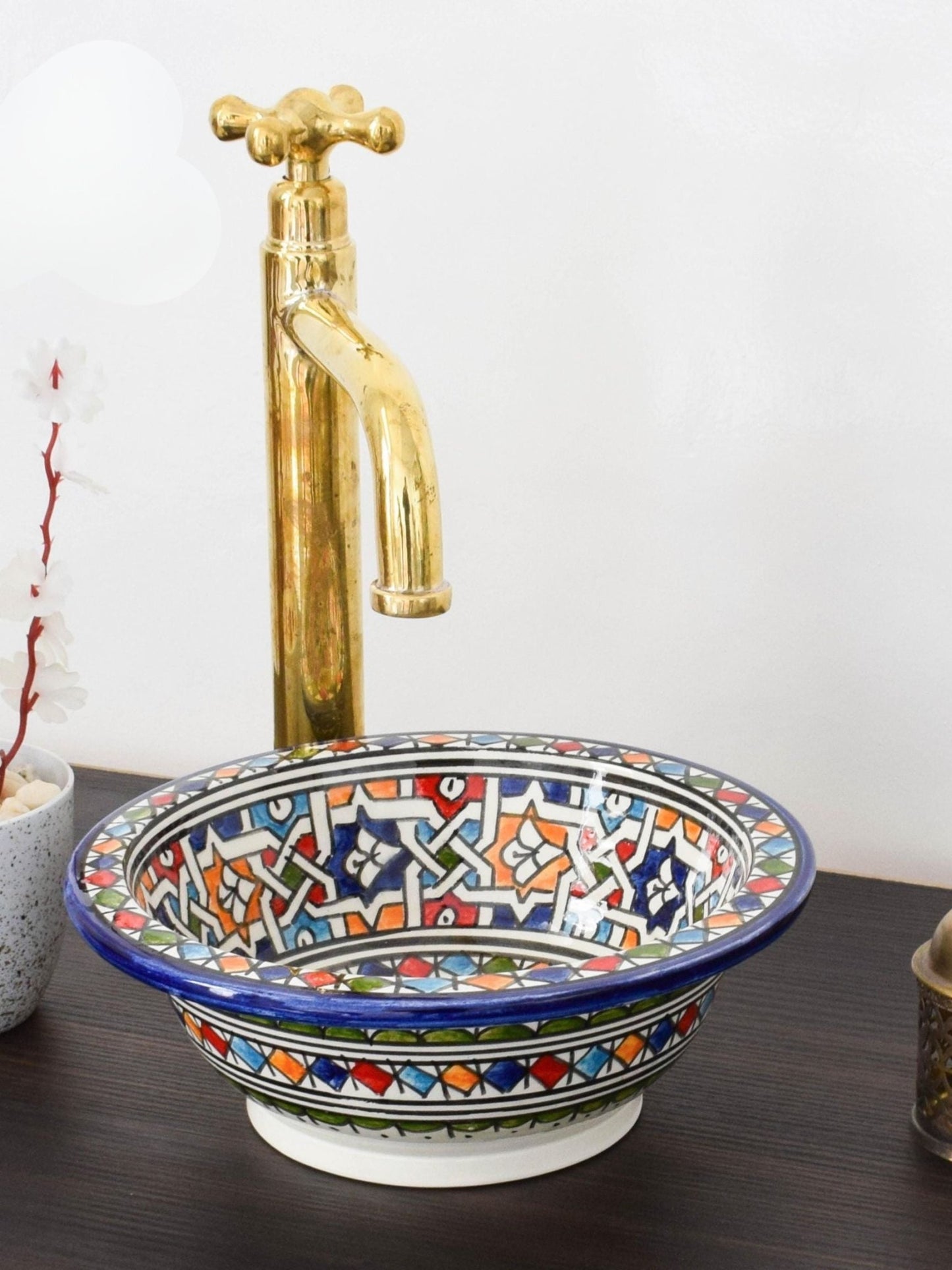 Cinq Terre - Colorful Ceramic Bathroom Sink Vanity – Elegant, Customizable and Lead - Free - (ETAT) - OunizZ