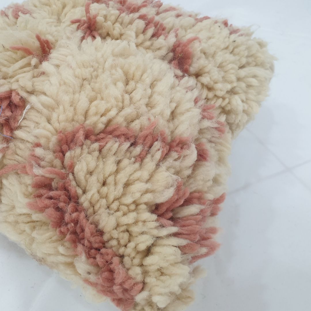 Cream Pink Moroccan Cushion Cover – Soft Beni Mrirt Charm 16x13 inches | 40x34 cm - OunizZ