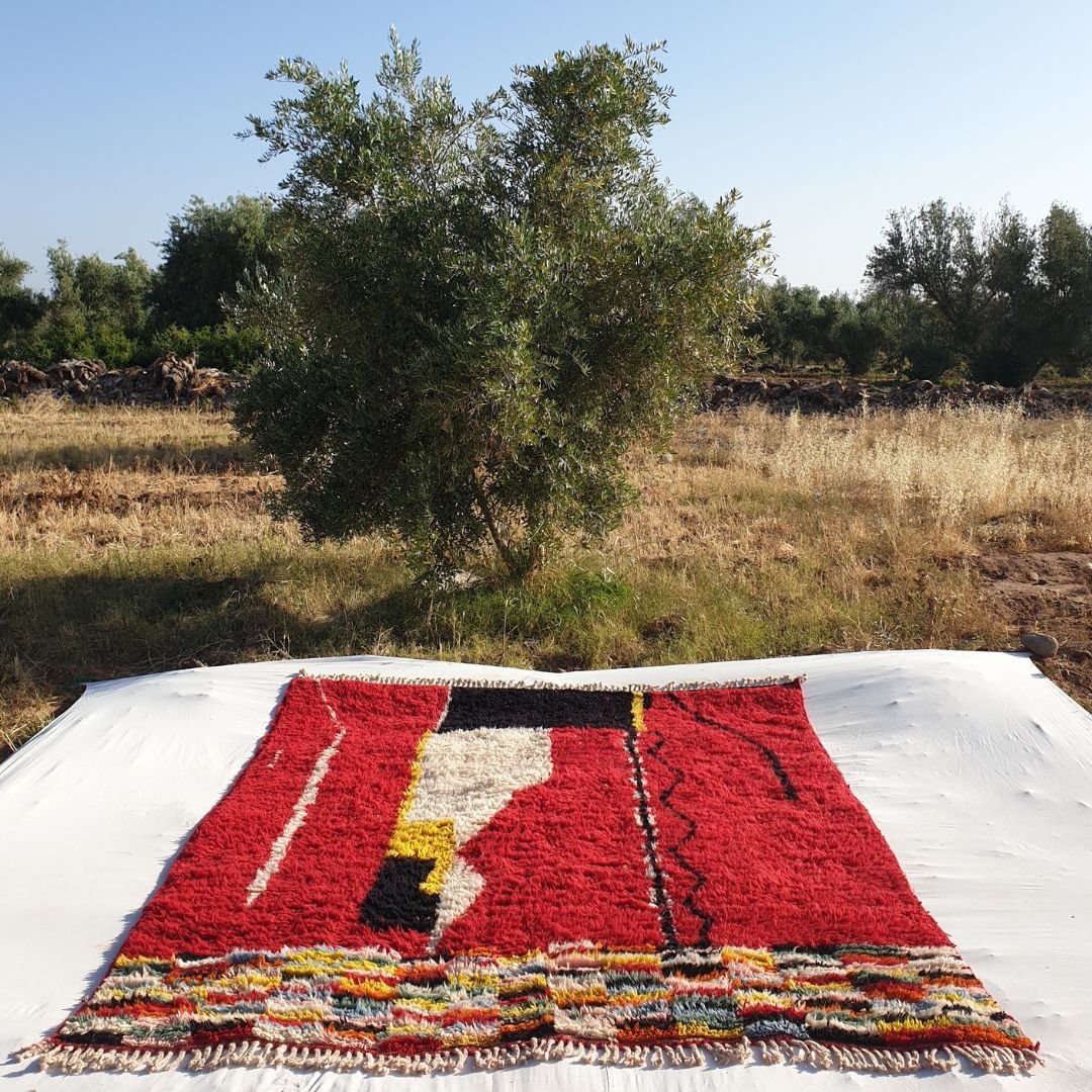 Customized HAMRA (Ultra Fluffy Beni rug) | 8x10 Ft | Moroccan Beni Ourain Rug - OunizZ