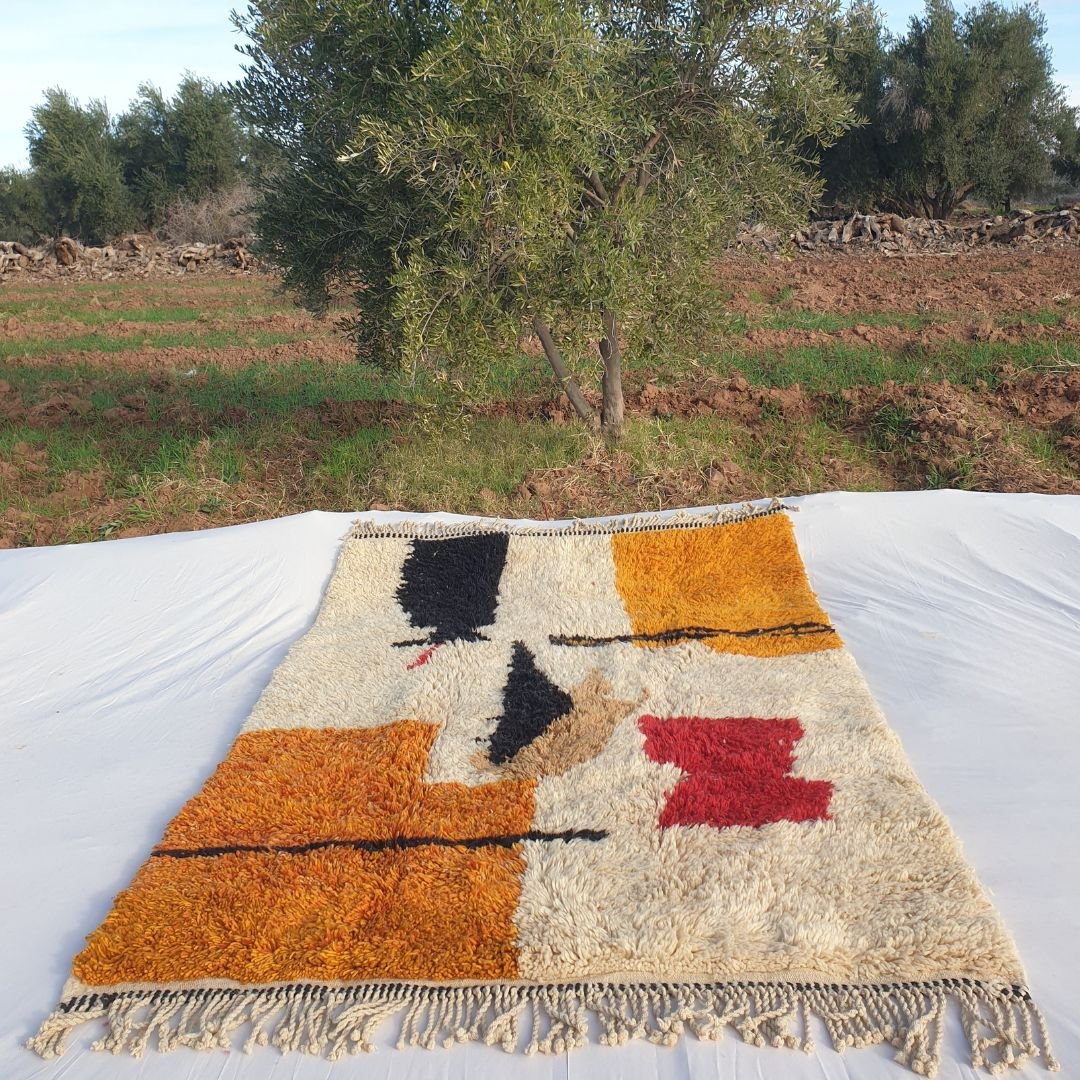 Customized Wahida | Moroccan Beni Mrirt rug Ultra Soft & Thick | 150x250 cm | Moroccan Colorful Beni Mrirt Rug | 100% wool handmade - OunizZ