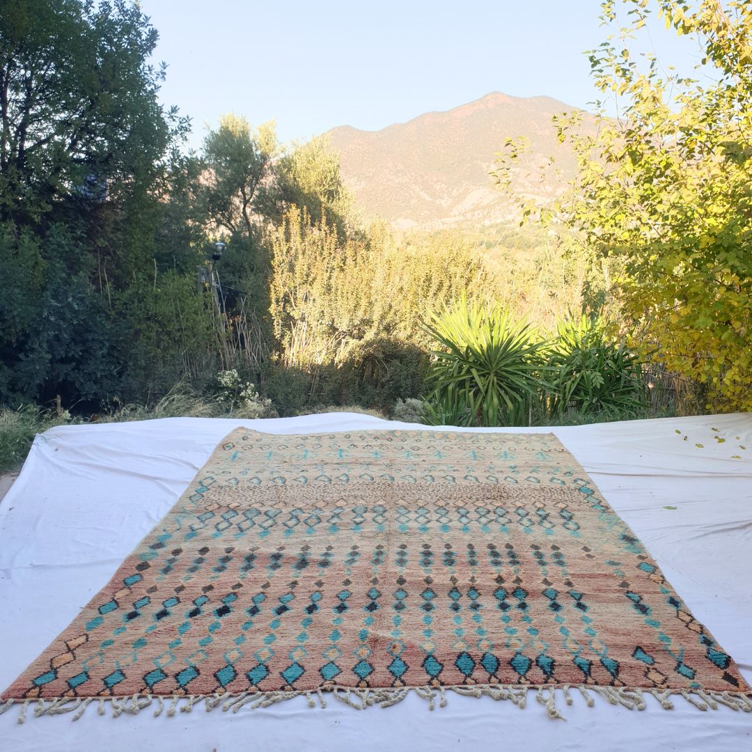 Dimla | Large Vintage Moroccan Rug 9x13 Berber Boujad | Authentic Handmade Living room Rug | 9'35x13'52 Ft | 285x412 cm - OunizZ