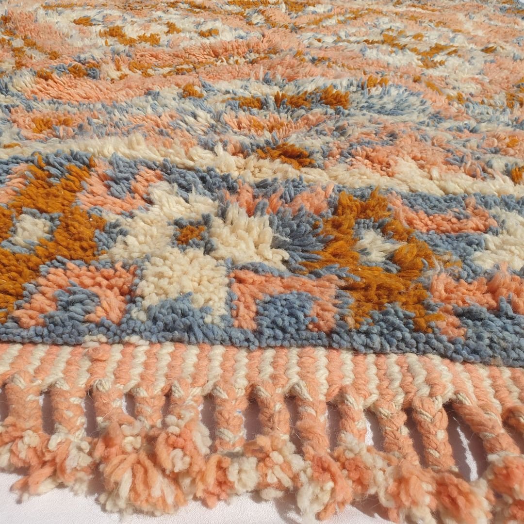 Elbahia - Pink 6x8 Moroccan Rug Beni Mrirt Luxurious Ultra Soft & Thick | Vintage - Style Newly Made Rug | 6'82x8'80 Ft | 208x268 cm - OunizZ