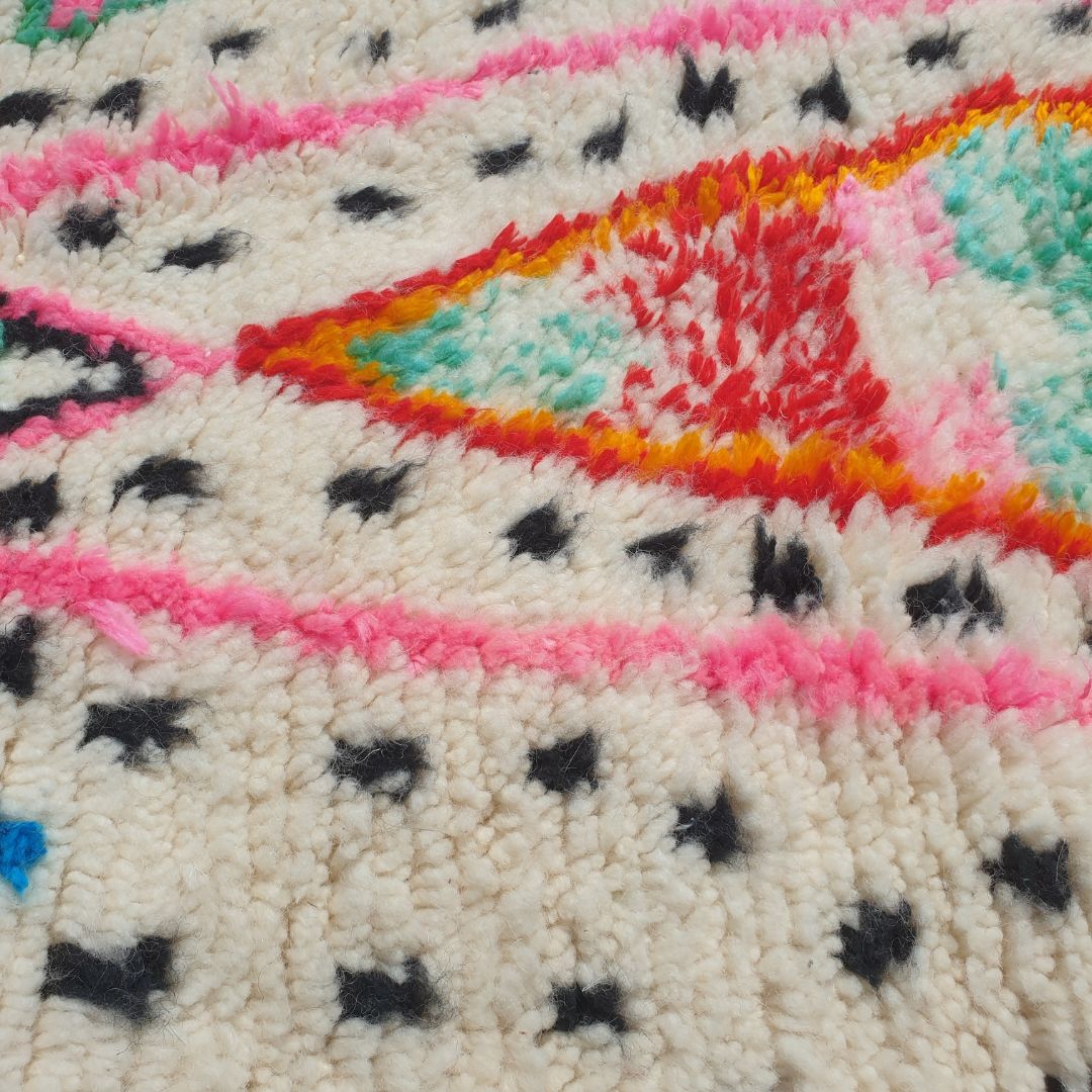 Filala Runner - Cute Multicolored Moroccan Runner Rug 2x10 - Whimsical Design | 2'26x10'50 Ft | 69x320 cm - OunizZ