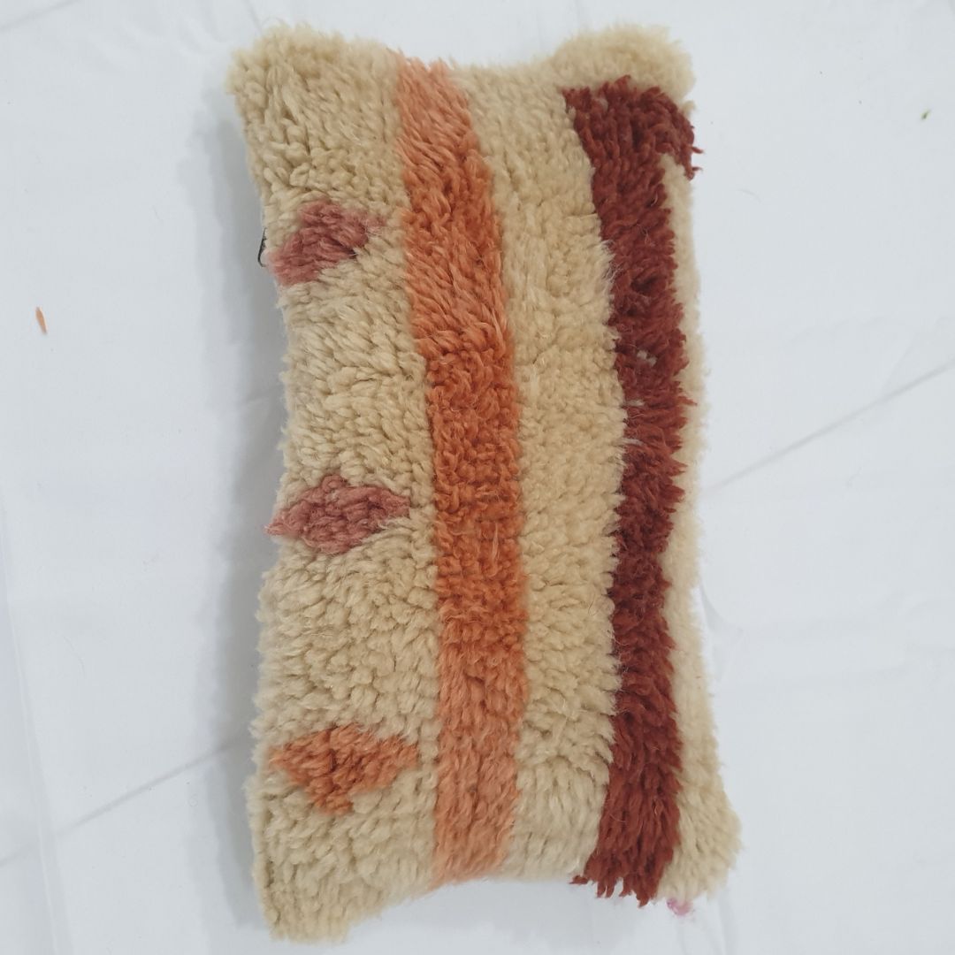 Geometric Pink Throw Pillow – Gorgeous Handwoven Cover 18x9 inches | 45x25 cm - OunizZ