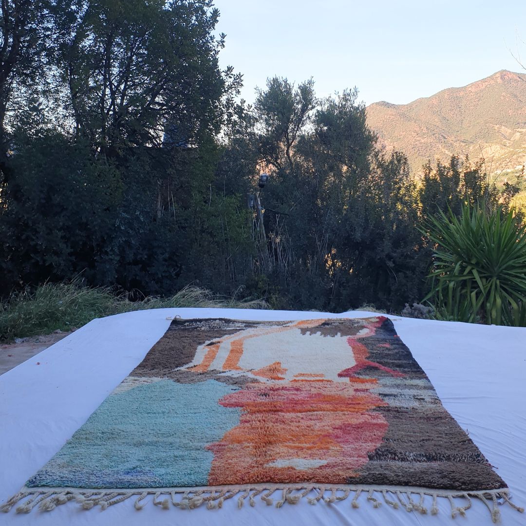 Ghalila - Colorful Berber Moroccan Rug 6x9 | Authentic Boujad handmade Moroccan Carpet | 6'36x9'94 Ft | 194x303 cm - OunizZ