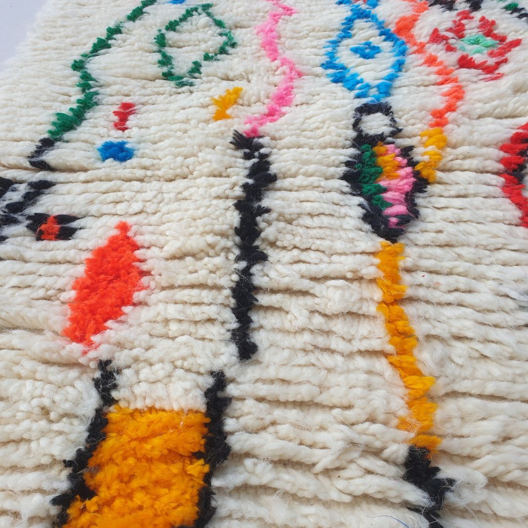 Ghiha Runner - Colorful Moroccan Runner Rug 2x9 - Diamond Zigzag Design | 2'40x9'42 Ft | 73x287 cm - OunizZ