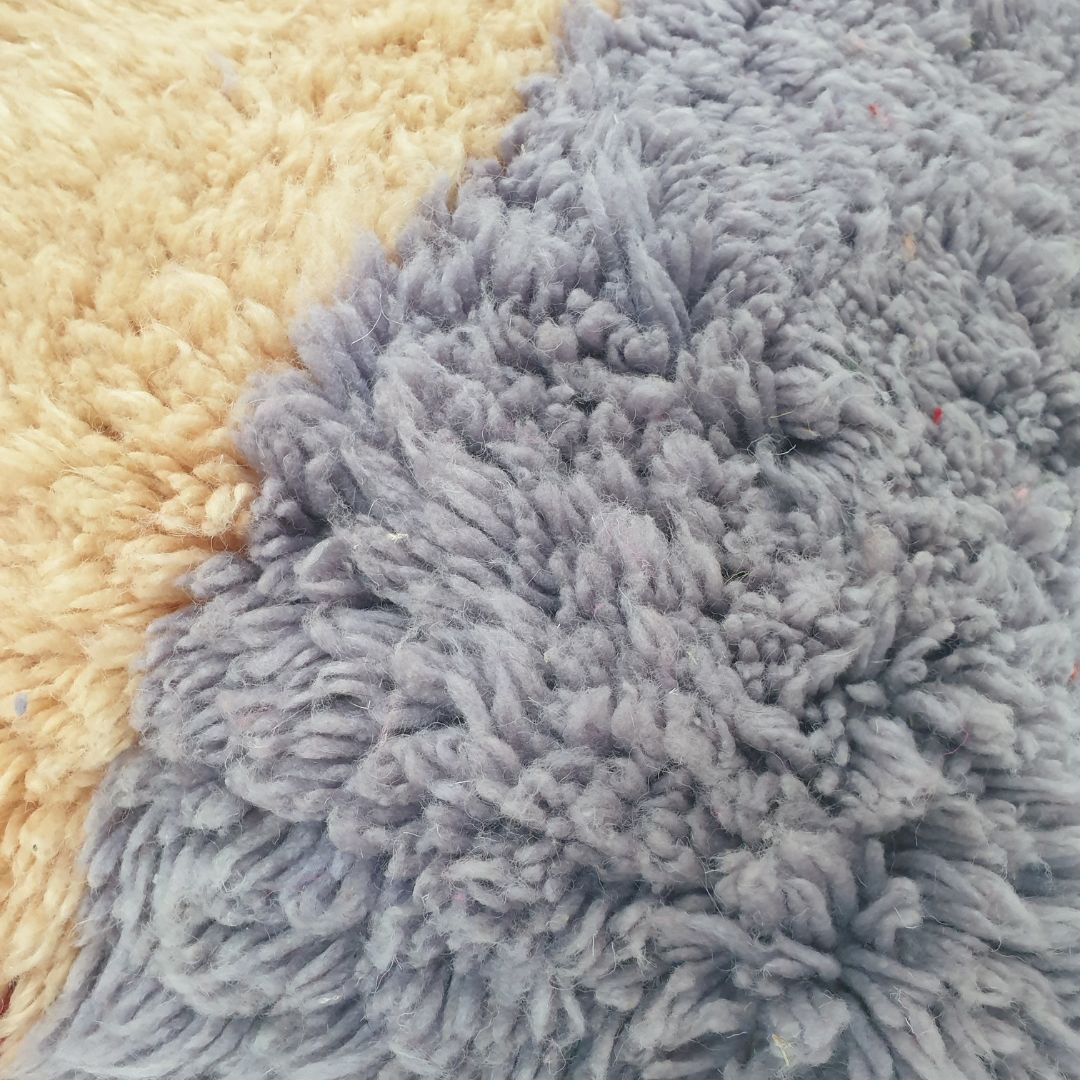 Handmade Moroccan Wool Floor Cushion – Patchwork Plush Pouf 24x24x8 inch | 60x60x20 cm - OunizZ