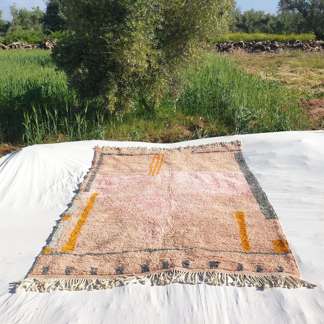 Hawala | Pink Moroccan Rug 6x9 | Moroccan Beni Ourain Ultra Soft | 9'19x6'82 Ft | 280x208 cm - OunizZ