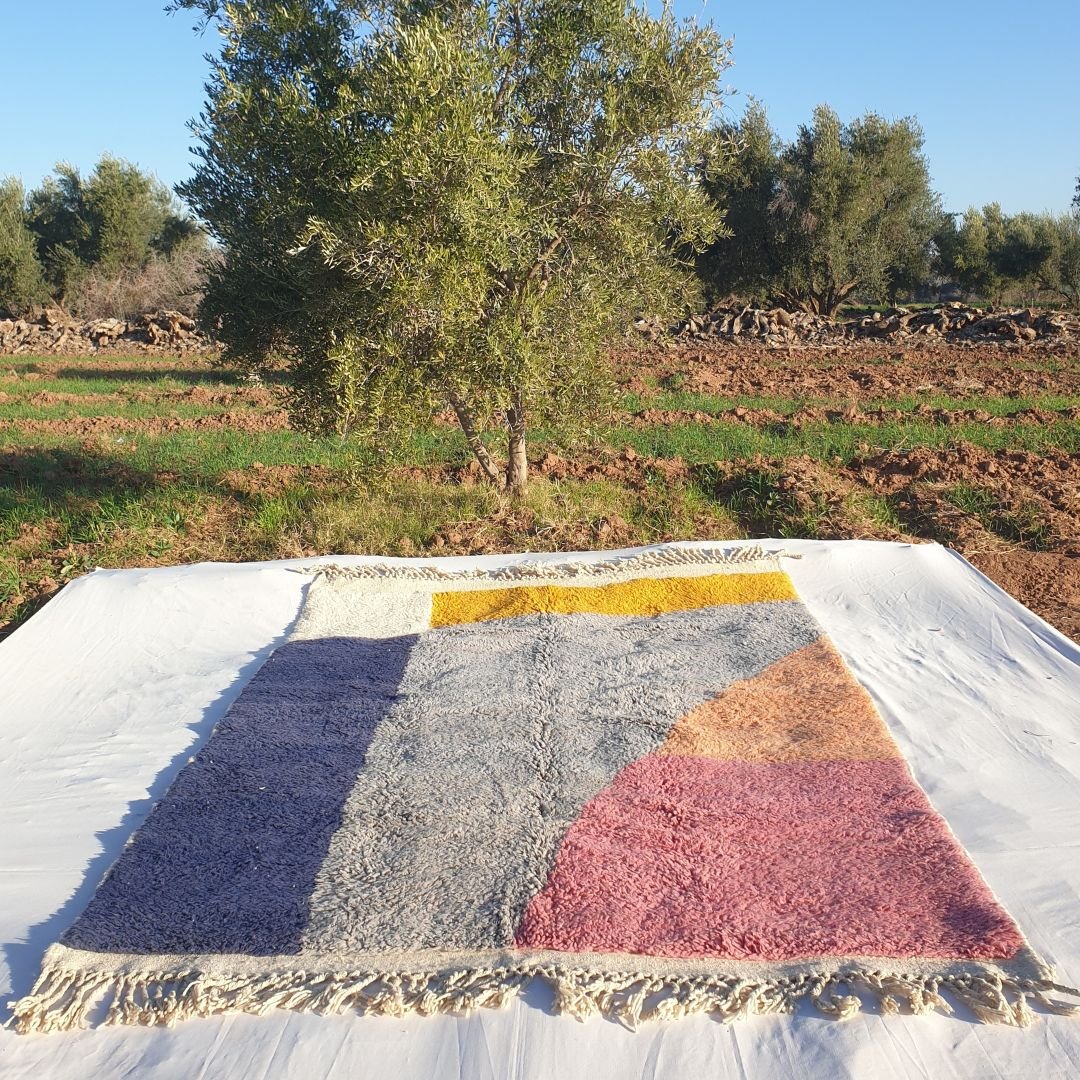 Khawal | Colorful 6x9 Moroccan Rug Soft Beni Ourain | Berber Handmade Wool Carpet | 6'69x9'38 Ft | 204x286 cm - OunizZ