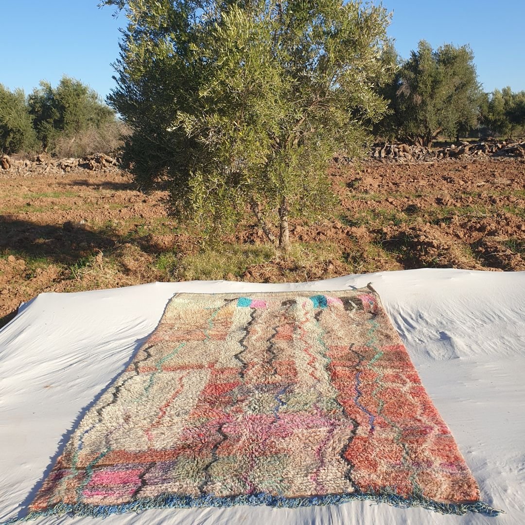 Kichta - Vintage Moroccan Rug Boujaad 6x9 Berber Handmade | 6'x9'12 Ft | 182x278 cm - OunizZ