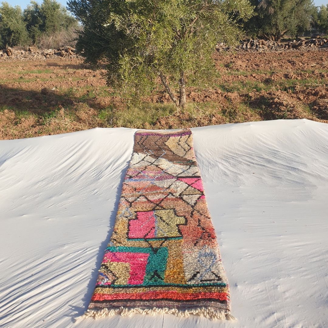 Lajab Runner | Boujaad 2x10 Moroccan Runner Rug for Hallway & Kitchen | 2'43x10'17 ft | 74x310 cm - OunizZ