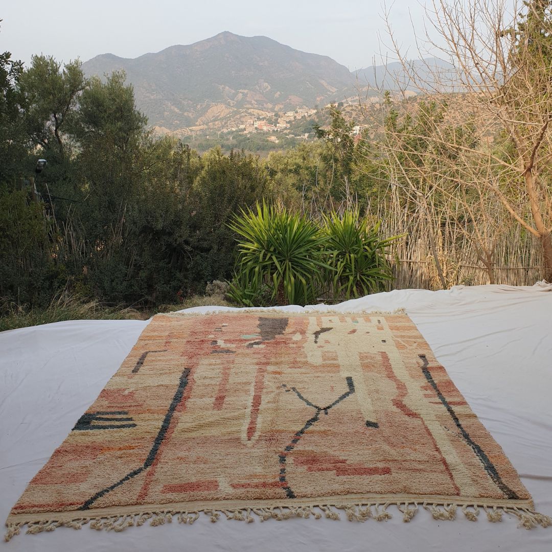 Lamzia | Oversized Red Moroccan Rug 10x12 | Authentic Handmade Boujad Berber Living room Rug | 9'91x12'86 Ft | 302x392 cm - OunizZ