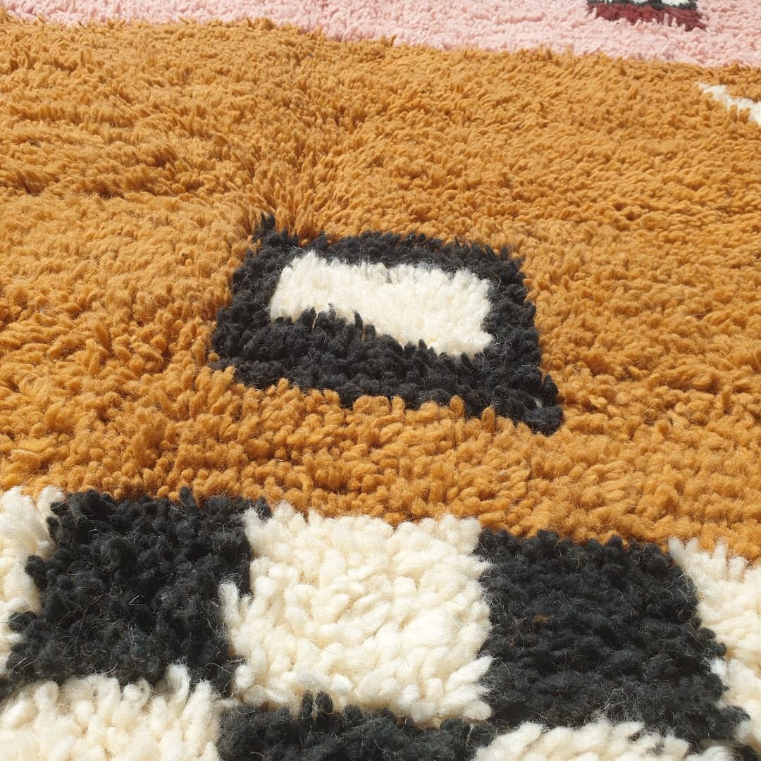 Mandar - Multicolored Boujad 5x8 Moroccan Rug | Authentic Berber Living room & Bedroom Rug | 5'09x8'53 Ft | 155x260 cm - OunizZ