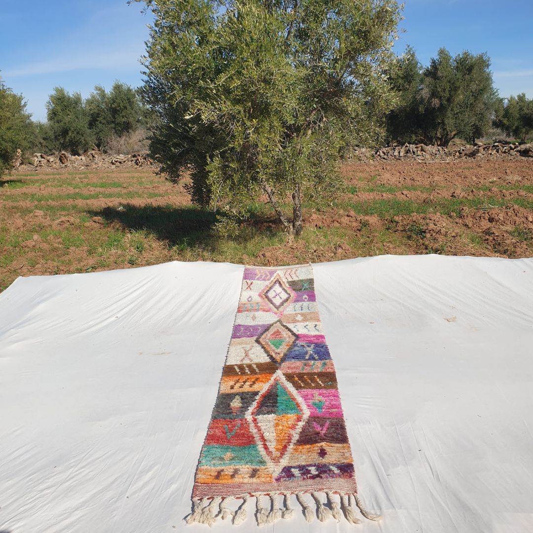 Molada Runner | Boujaad 2x10 Moroccan Runner Rug for Hallway & Kitchen | 2'x10' ft | 61x305 cm - OunizZ