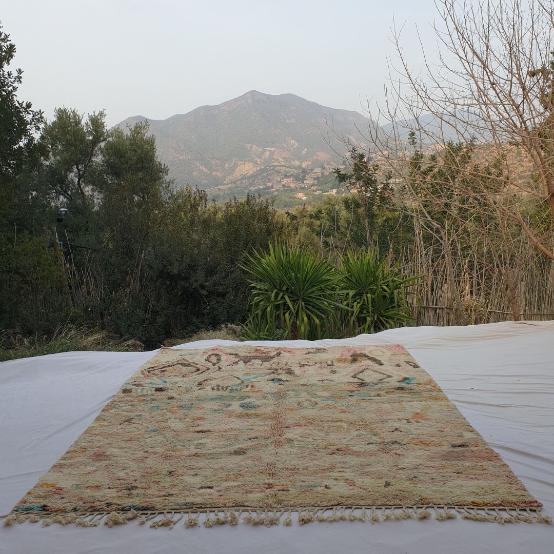 Mrata | 9x12 Moroccan Rug Oversized | Authentic Handmade Boujad Berber Living room Rug | 9'51x12'17 Ft | 290x371 cm - OunizZ