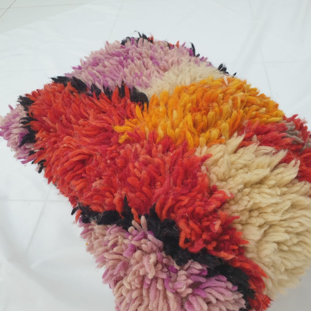 Multicolor Moroccan Cushion Cover – Vibrant Beni Mrirt Craft 18x13 inches | 46x33 cm - OunizZ