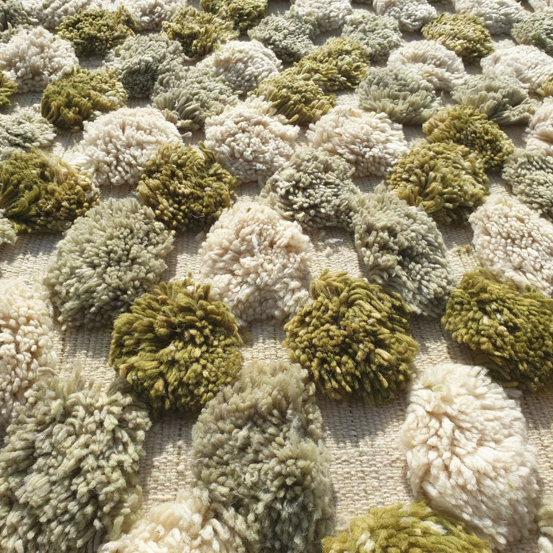 Nabba - 6x9 Sage Green Checkered Moroccan Shag Rug - Luxury Beni Mrirt Wool Rug | 6'76x9'74 ft - 206x297 cm - OunizZ