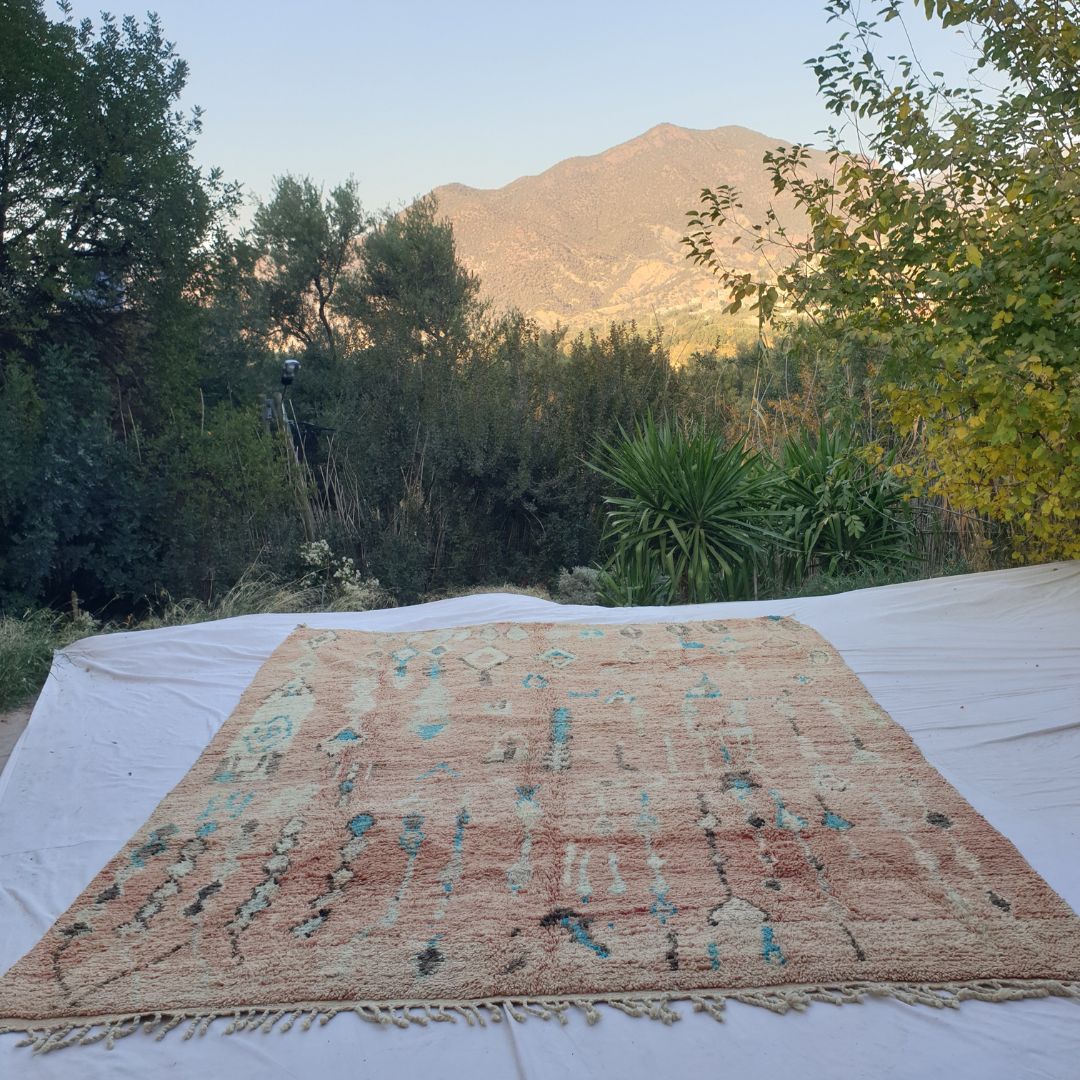 Nassila | Large Vintage Moroccan Rug 10x13 Berber Boujad | Authentic Handmade Living room Rug | 10'x13' Ft | 305x396 cm - OunizZ