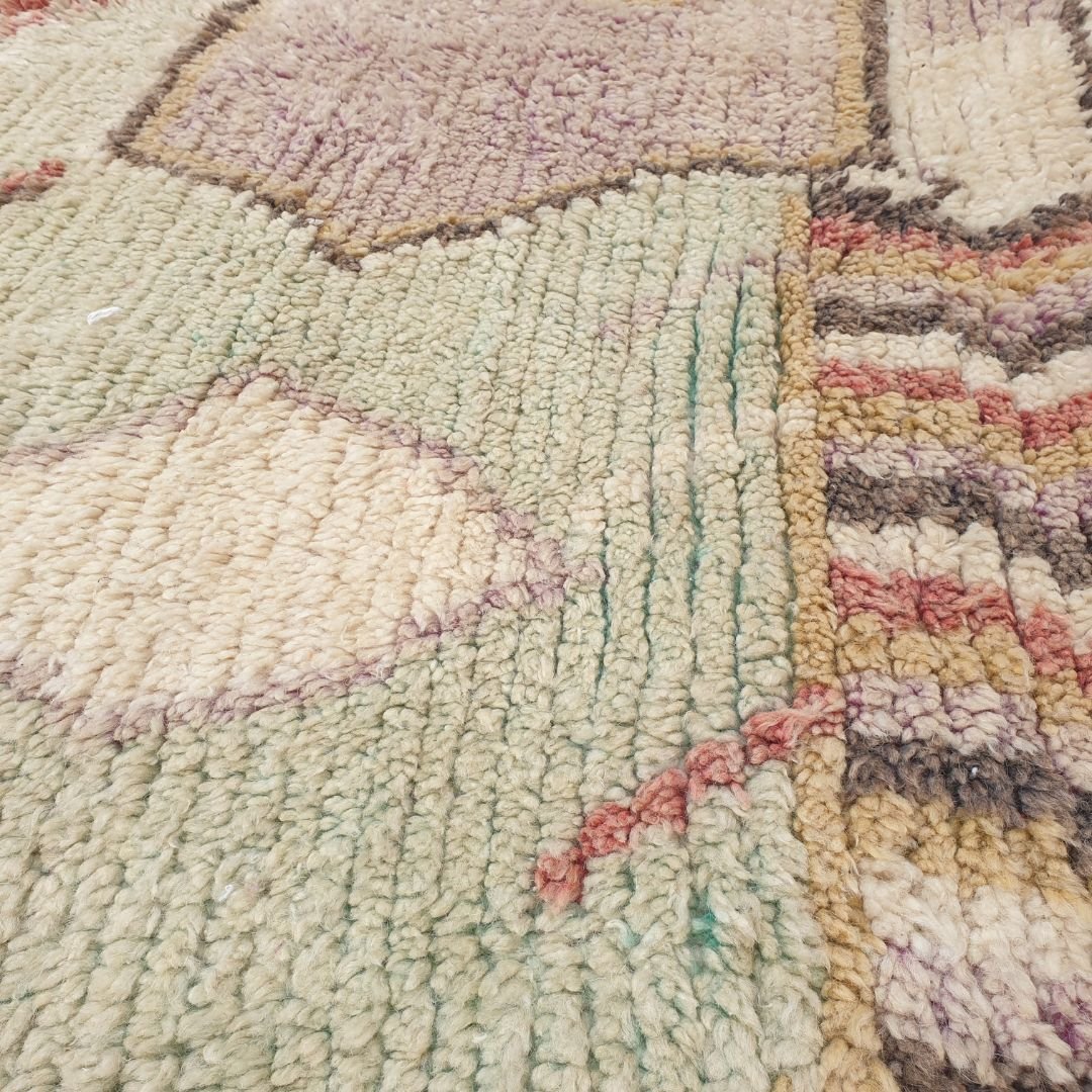 Rajat - Vintage Boujad Moroccan Rug 6x10 | Authentic Berber handmade Moroccan Carpet | 6'50x10'66 Ft | 198x325 cm - OunizZ