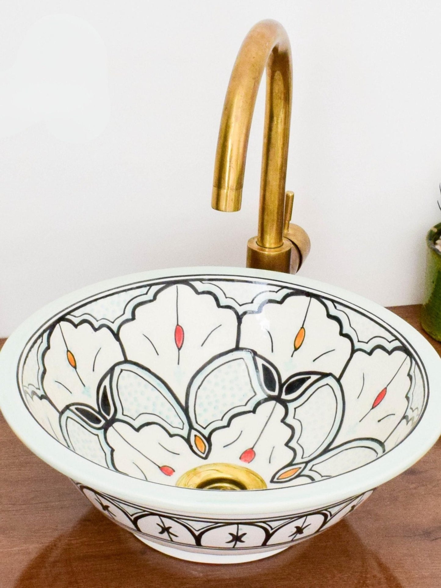 Reine - Hand - painted Ceramic Bathroom Sink Vanity – Elegant, Customizable and Lead - Free - (ETAT) - OunizZ