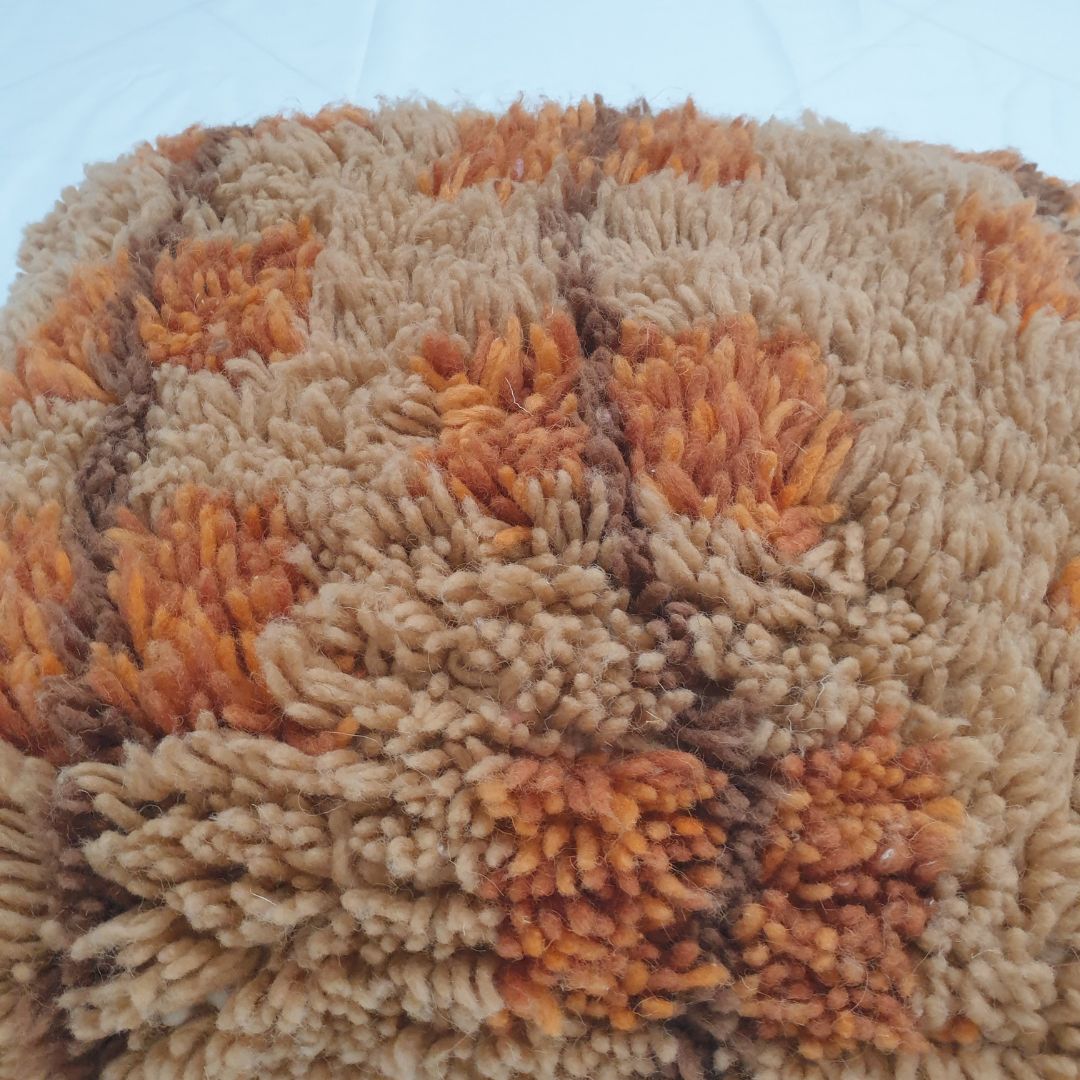 Rust Moroccan Cushion Cover – Fabulous Handwoven Checkered 20x20 inches | 50x50 cm - OunizZ