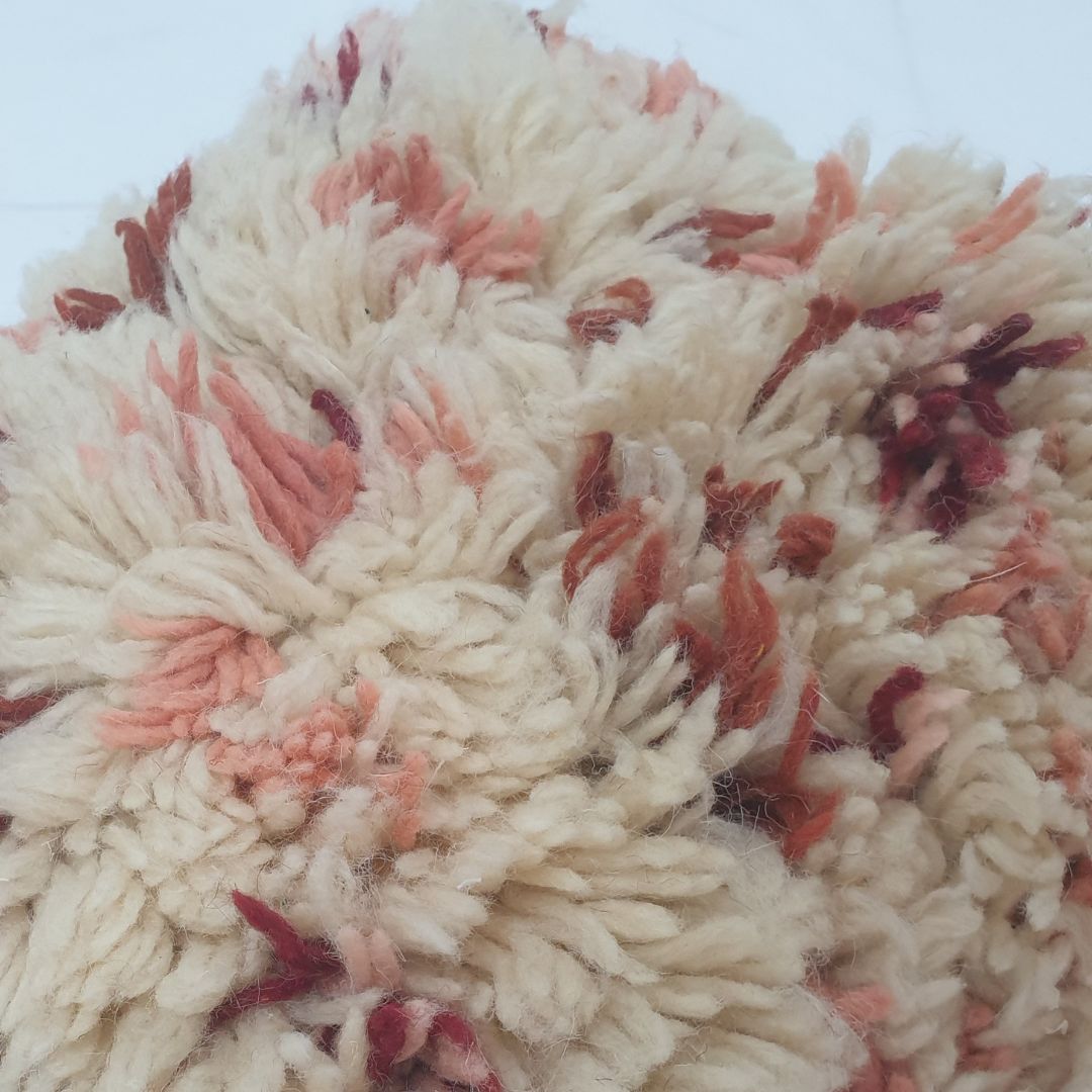 Shaggy Wool Cushion Cover - Beni Mrirt Pink Red | 16x14 inches | 40x36 cm - OunizZ