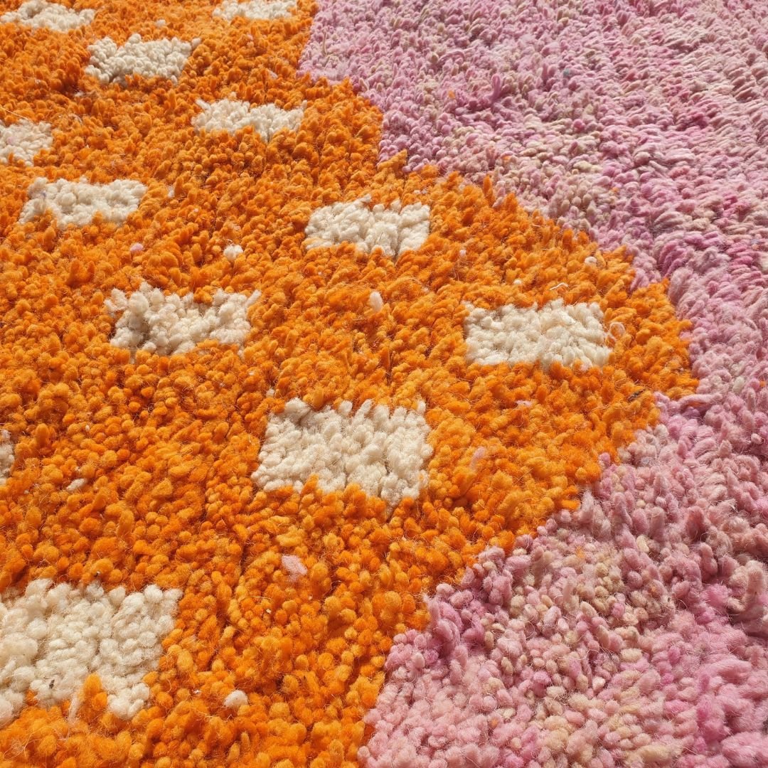 Souk - Coral Moroccan Rug 6x9 - Boho Shag Handwoven | 6'66x9'78 Ft | 203x298 cm - OunizZ