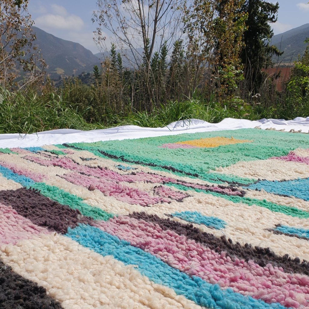 ADGAS | 10x6 Ft | 3x2 m | Moroccan Colorful Rug | 100% wool handmade - OunizZ