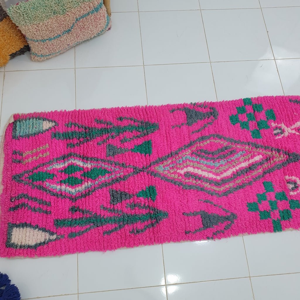 ARA Runner | 9'9x2'5 Ft | 3x0,75 m | Moroccan Colorful Rug | 100% wool handmade - OunizZ