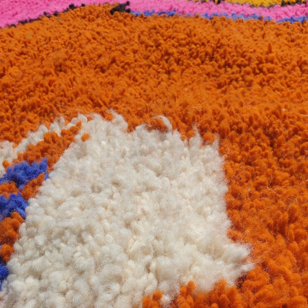 Aro - MOROCCAN BOUJAAD RUG | Berber Colorful Area Rug for living room Handmade Authentic Wool | 9'9x6'4 Ft | 302x195 cm - OunizZ