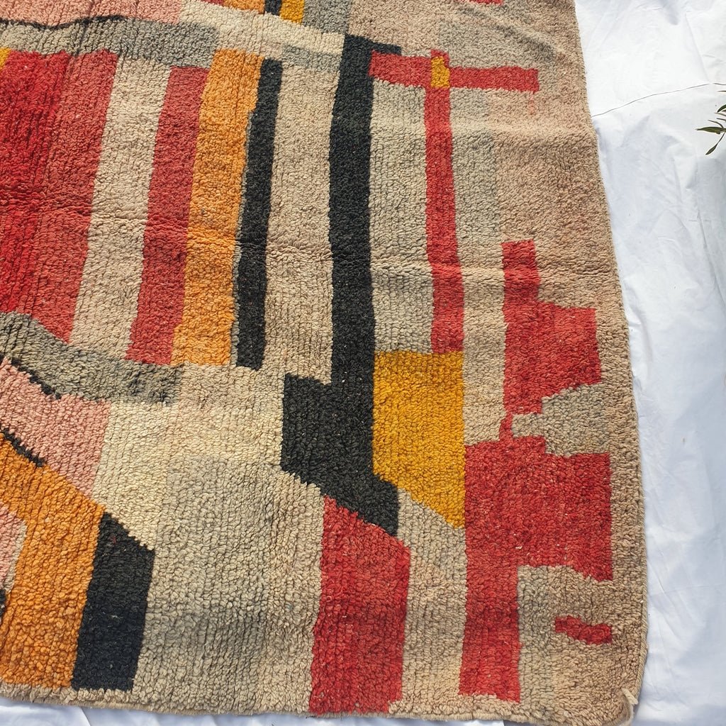 Authentic Boujaad Rug Moroccan Colorful Living room carpet | 9'7x6'3 Ft | 295x193 cm | HABA | 100% wool handmade - OunizZ