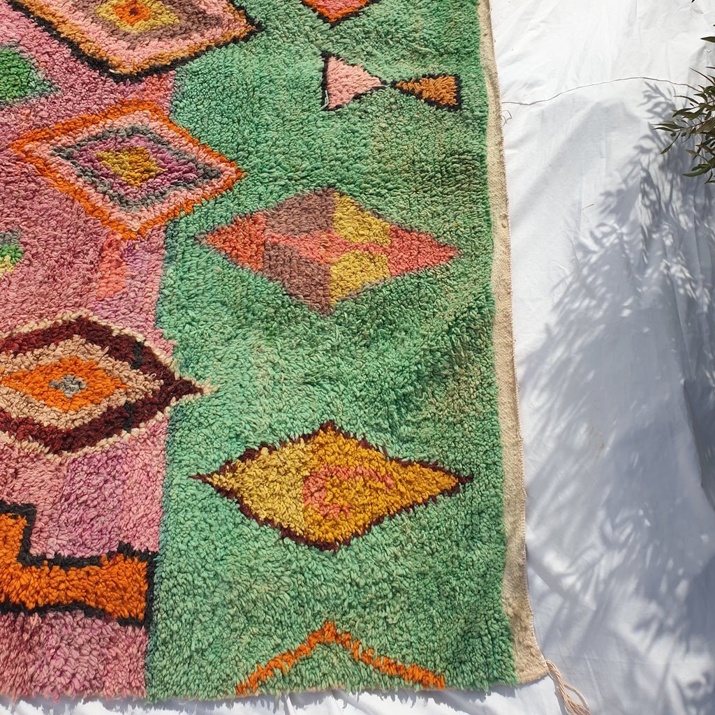 Authentic Boujad Rug Moroccan Colorful Living room carpet | 9'3x6'9 Ft | 283x210 cm | WINAT | 100% wool handmade - OunizZ