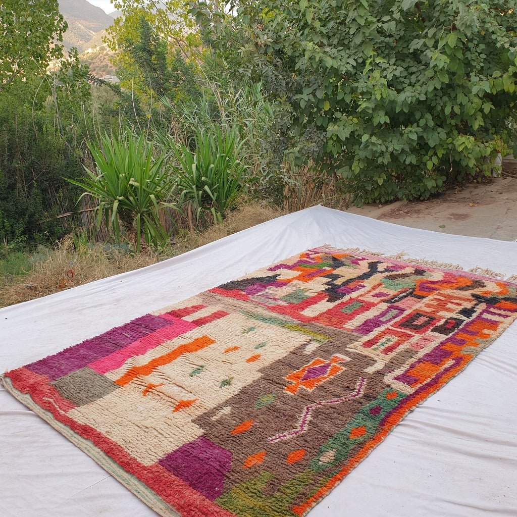 Babayna - MOROCCAN RUG BOUJAAD | Moroccan Berber Rug | Colorful Rug Moroccan Carpet | Authentic Handmade Berber Bedroom Rugs | 9'84x6'66 Ft | 300x203 cm - OunizZ