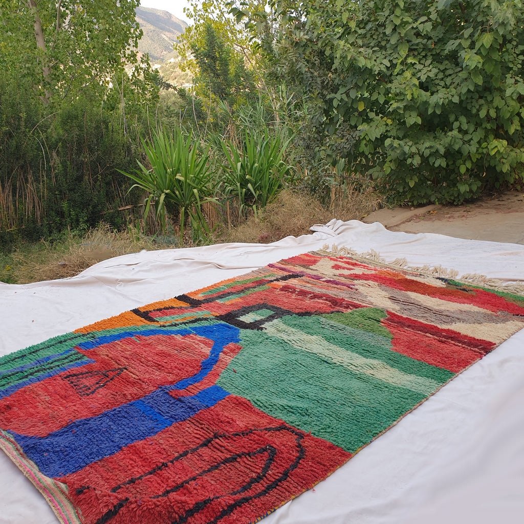 Balana - MOROCCAN RUG BOUJAAD | Moroccan Berber Rug | Colorful Rug Moroccan Carpet | Authentic Handmade Berber Bedroom Rugs | 10x6'56 Ft | 306x200 cm - OunizZ