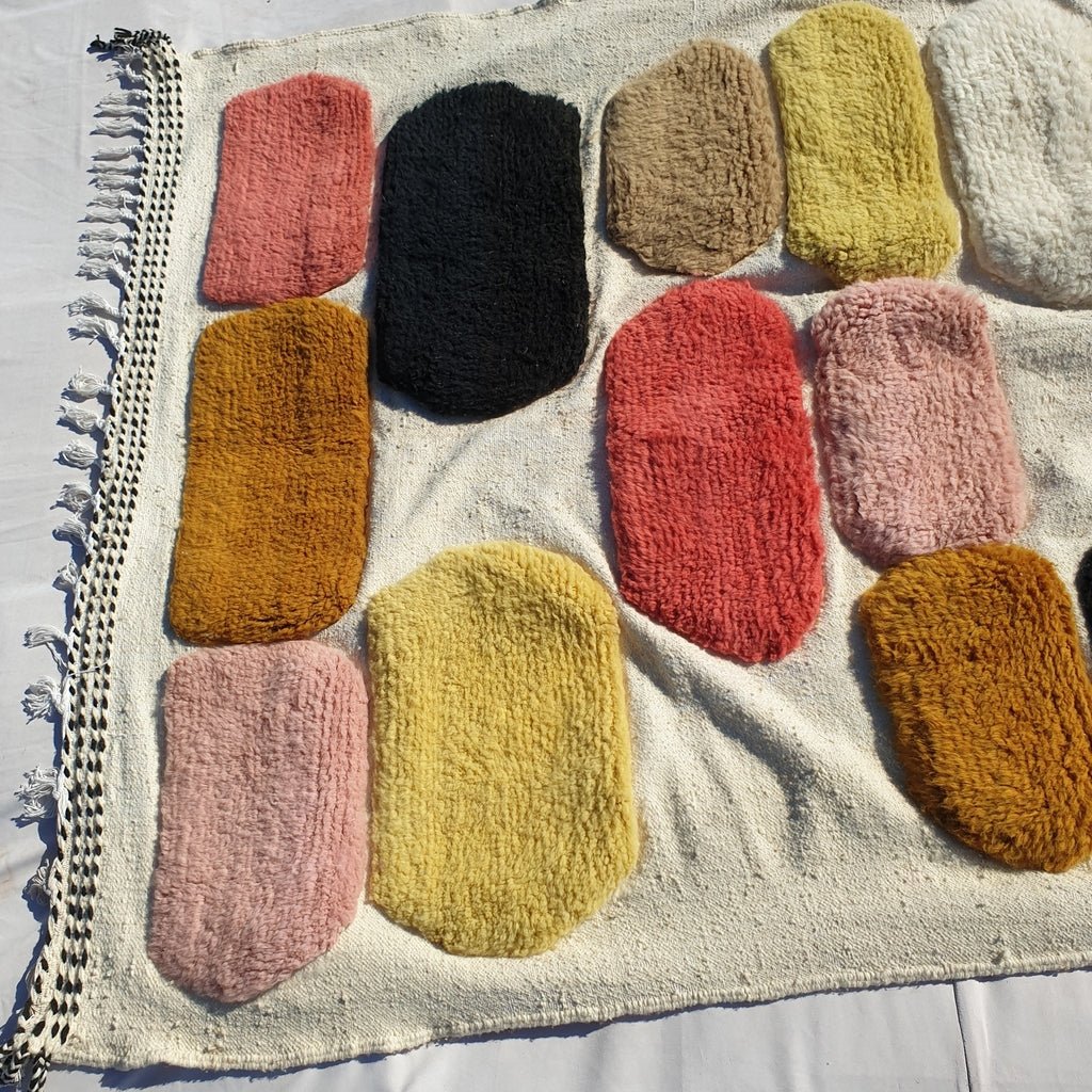 BENI OUARAIN RUG Soft & Thick Colorful Living Room Carpet | Moroccan High Pile Area Rug Berber Authentic Wool | 10'2x6'8 Ft | 3,10x2,08 m | Birika - OunizZ