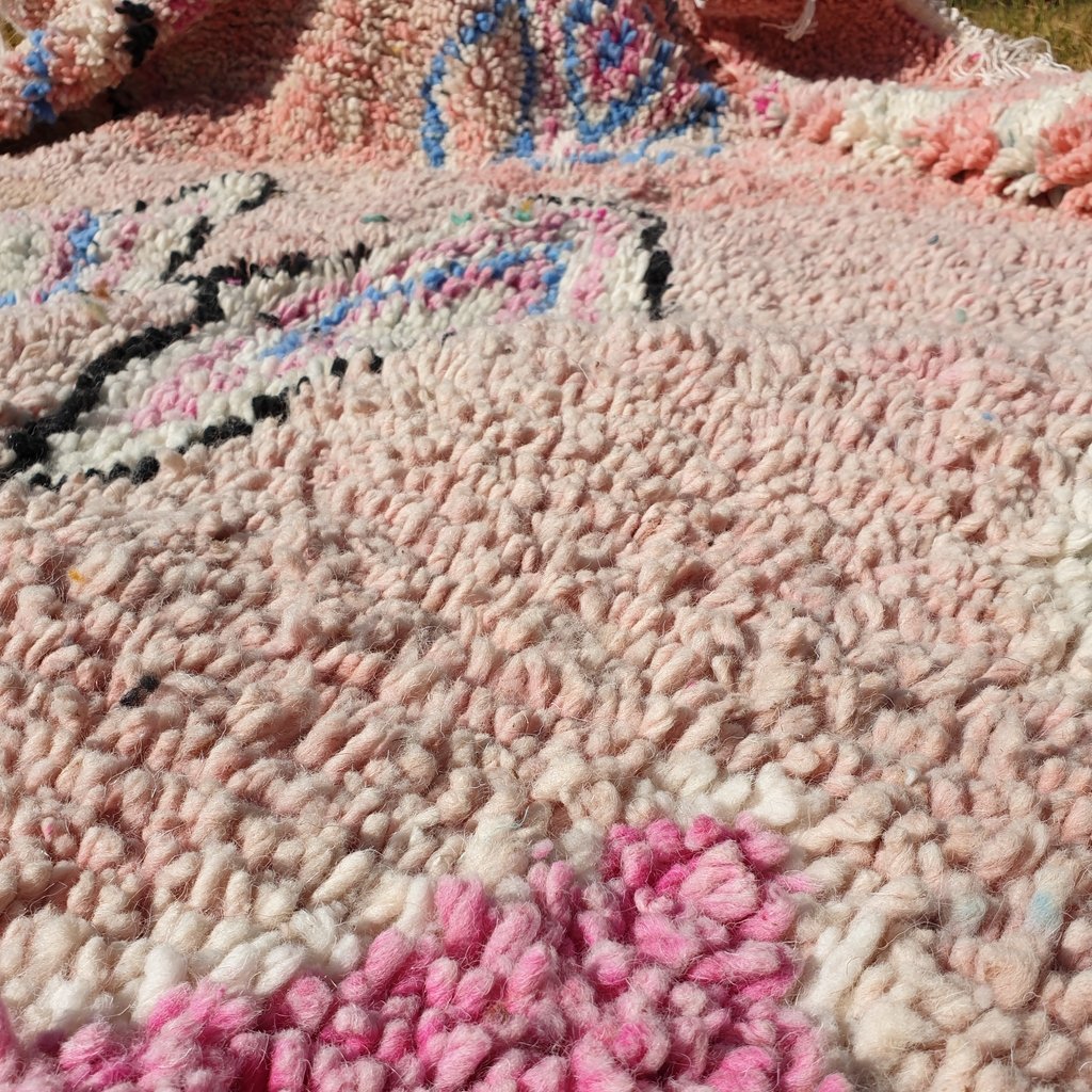 BIBOUZ | 6x8'9 Ft | 2,7x1,8 m | Moroccan VINTAGE STYLE Colorful Rug | 100% wool handmade - OunizZ