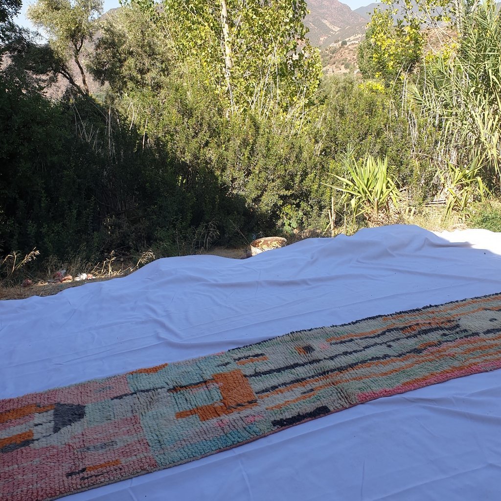 CHINN Runner | 10'2x2'5 Ft | 3,10x0,76 m | Moroccan Colorful Rug | 100% wool handmade - OunizZ