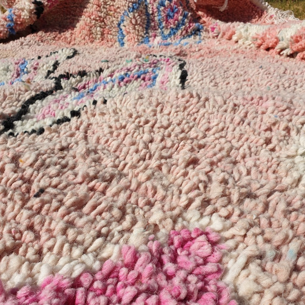 Customized BIBOUZ | 6x8'5 Ft | Moroccan VINTAGE STYLE Colorful Rug | 100% wool handmade - OunizZ