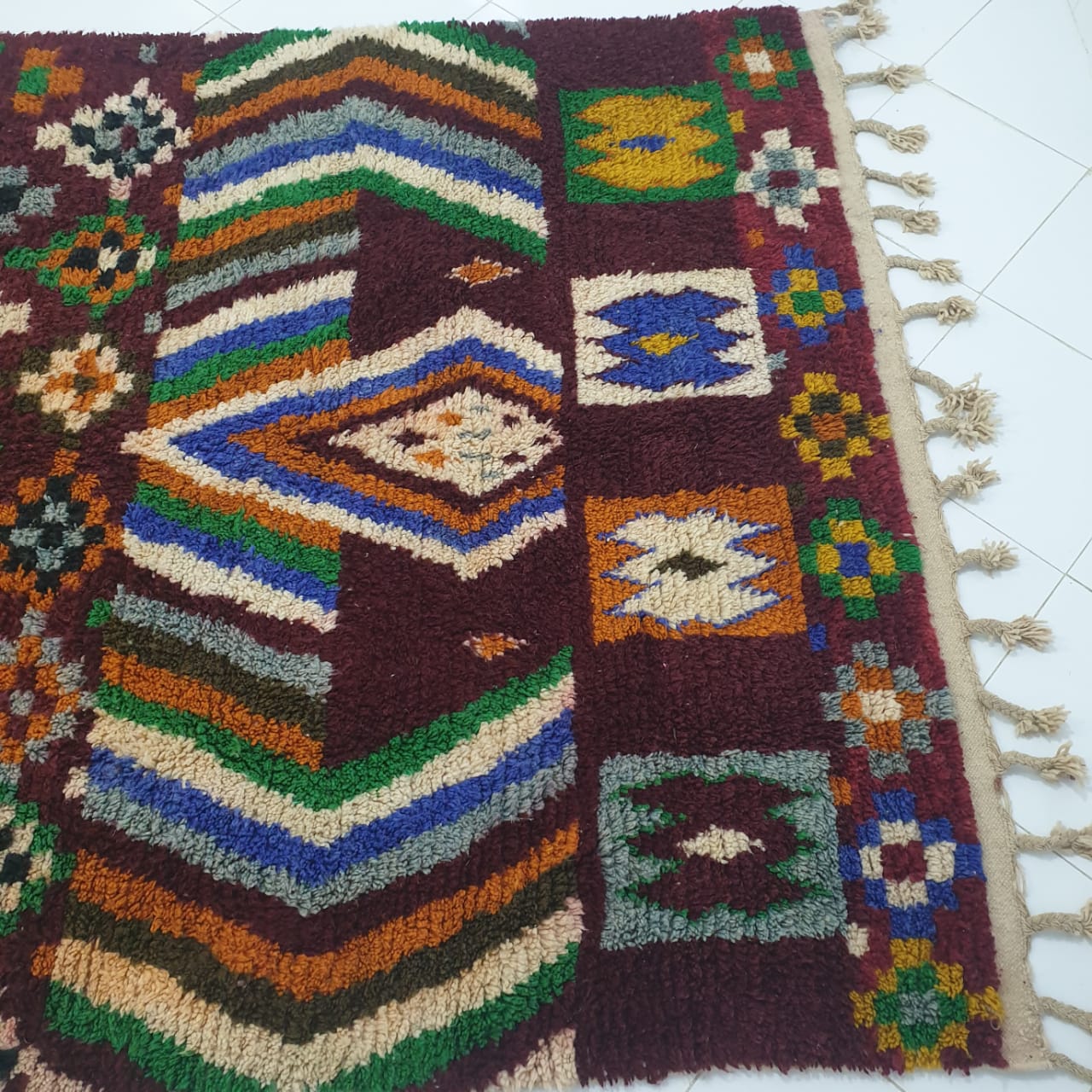 Customized GHIWLA | 9'5x6'7 Ft | 2,90x2,00 m | Moroccan Colorful Rug | 100% wool handmade - OunizZ