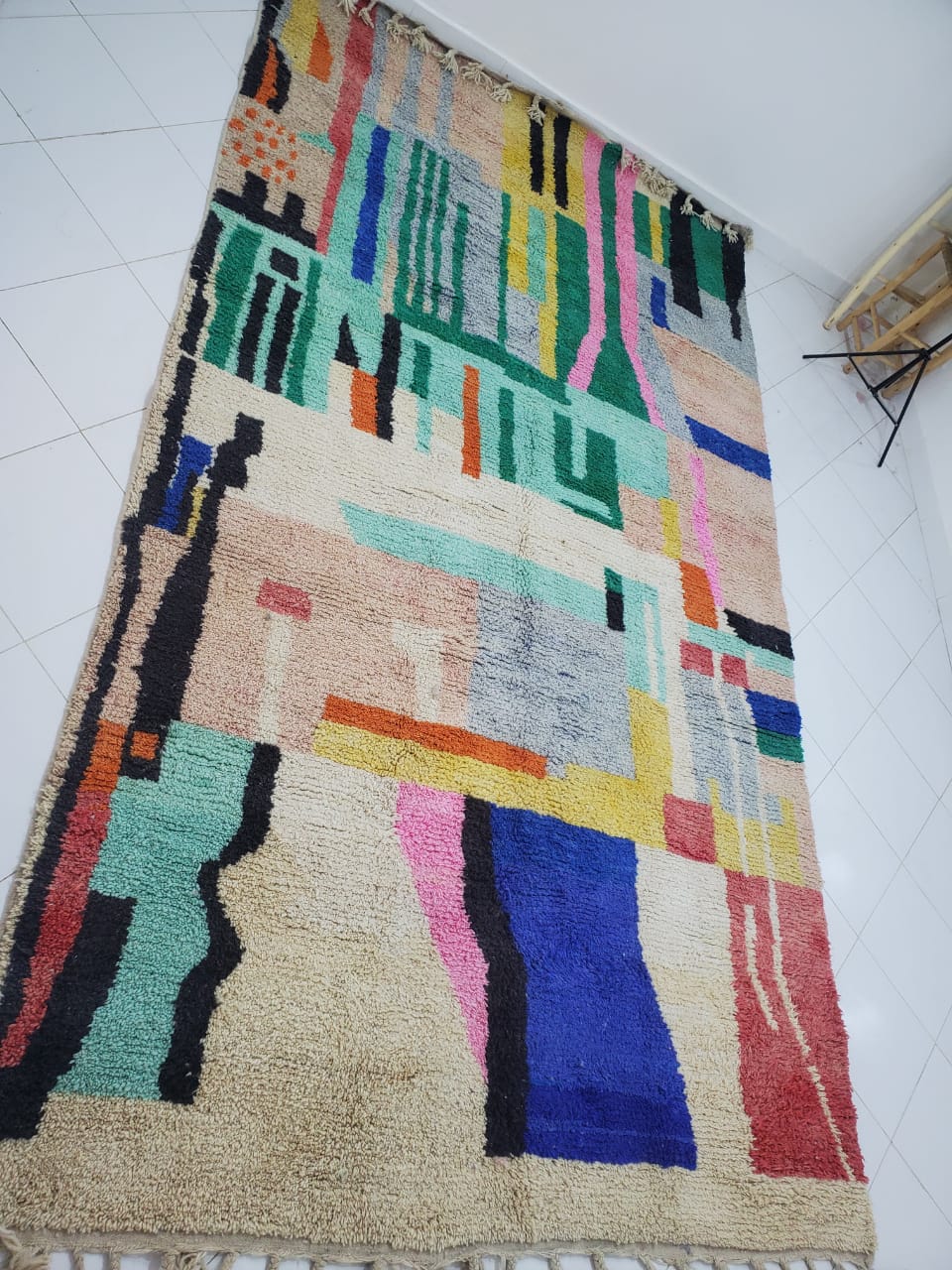 Customized GRANA | 14x7 Ft | Moroccan Colorful Rug | 100% wool handmade - OunizZ