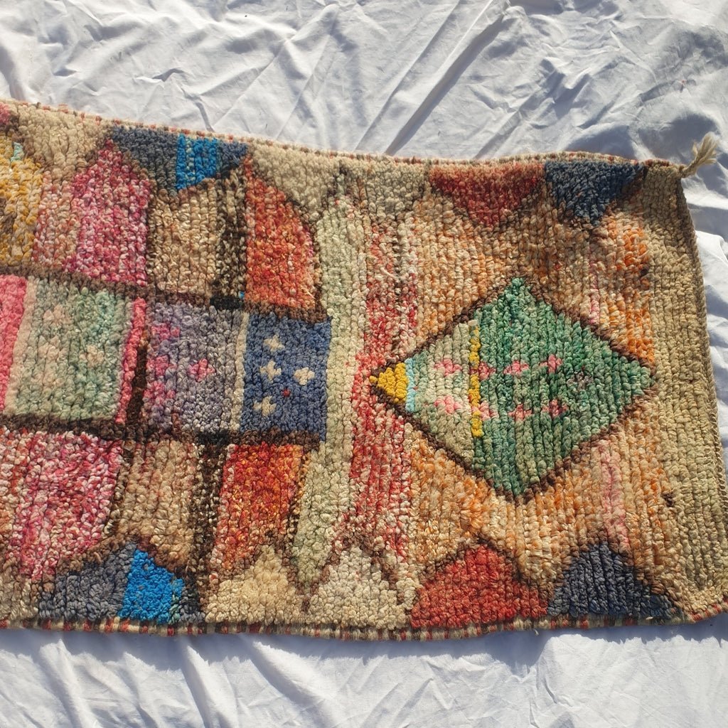 Customized Moroccan Runner Rug | Authentic Boujaad Runner | Colorful Wool Rug | Berber Runner | Lightweight | Hallway Runner | 550x 70 cm - OunizZ