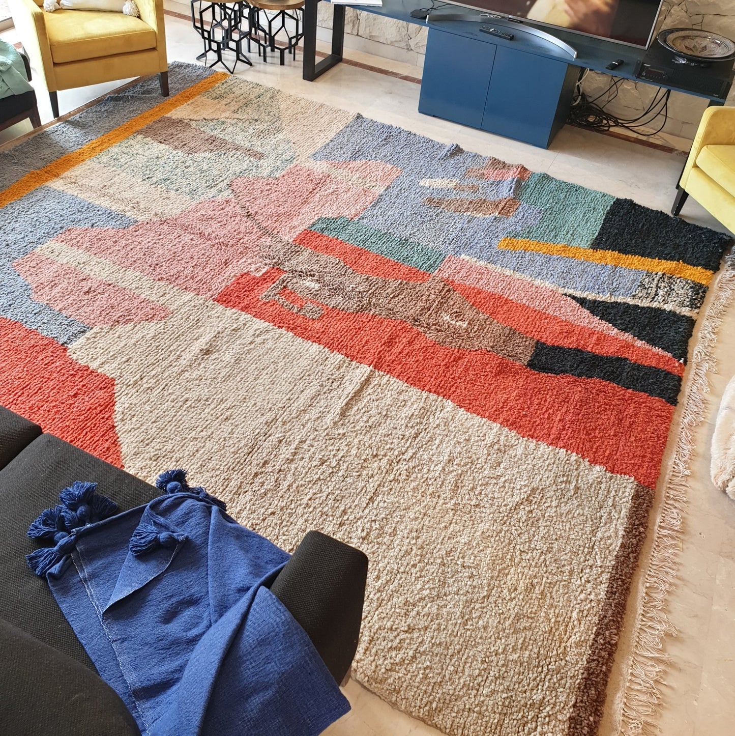 Customized SIMILISOUDA | 12' x 9' Ft | Moroccan Colorful Rug | 100% wool handmade - OunizZ