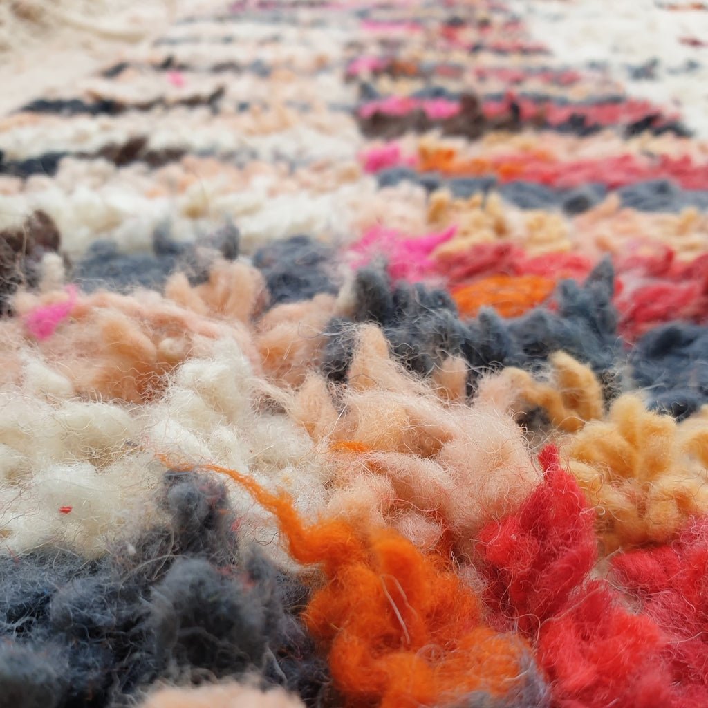 Damra - MOROCCAN BOUJAAD RUG | Berber Colorful Area Rug for living room Handmade Authentic Wool | 9'2x6'6 Ft | 281x201 cm - OunizZ