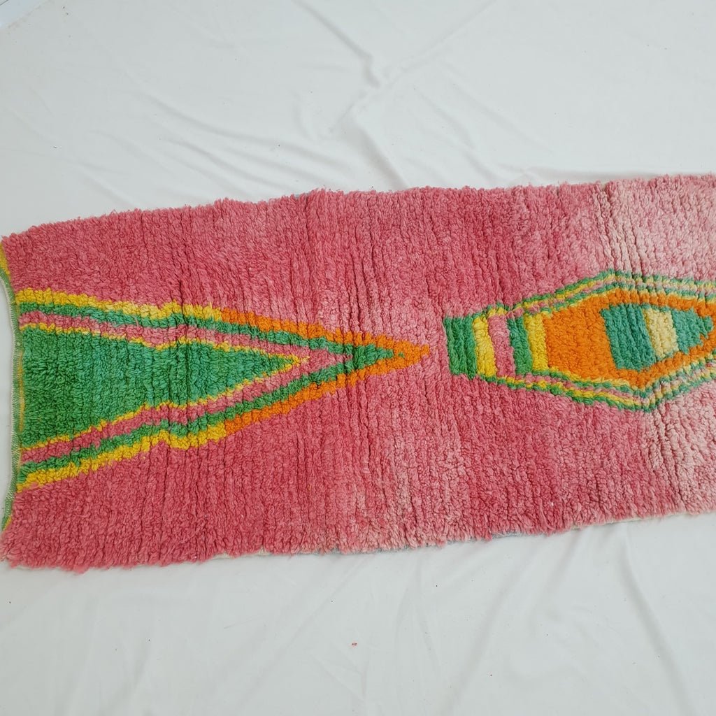 DLARA Runner | 9'3x2'6 Ft | 2,84x0,80 m | Moroccan Colorful Rug | 100% wool handmade - OunizZ