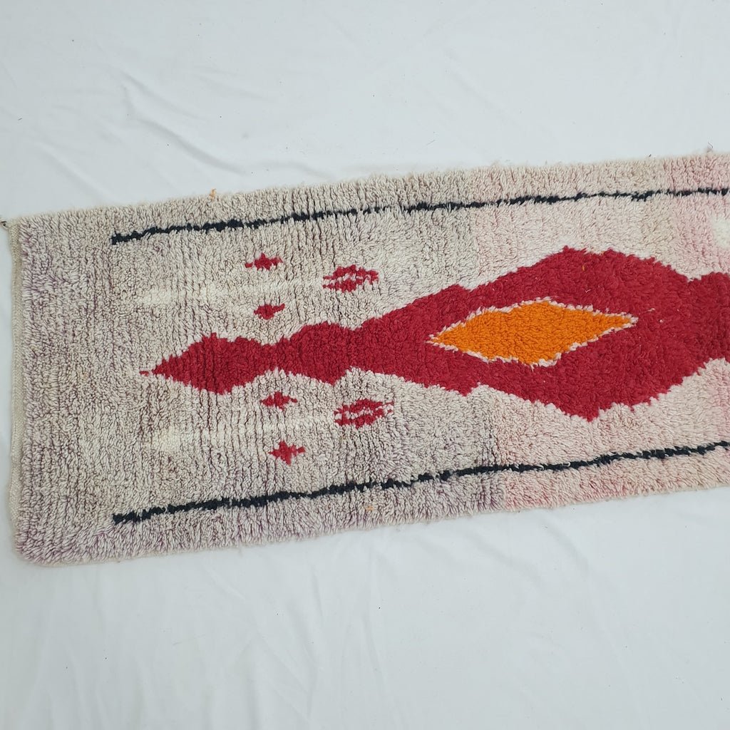 DMALA Runner | 9'6x2'5 Ft | 2,93x0,76 m | Moroccan Colorful Rug | 100% wool handmade - OunizZ