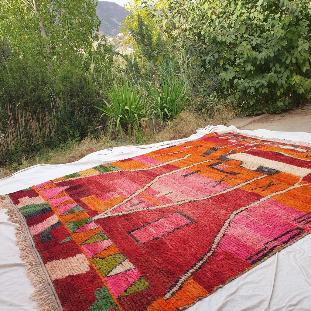 Fakhma | MOROCCAN RUG BOUJAD | Moroccan Berber Rug | Colorful Rug Moroccan Carpet | Authentic Handmade Berber Living room Rugs | 13'12x10'76 Ft | 400x328 cm - OunizZ