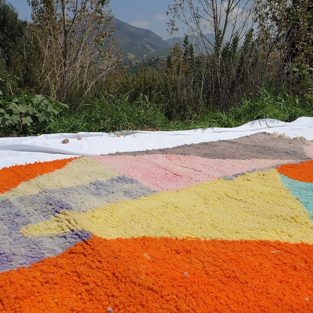 FEKRUN | 8x5 Ft | 2,5x1,5 m | Moroccan Colorful Rug | 100% wool handmade - OunizZ