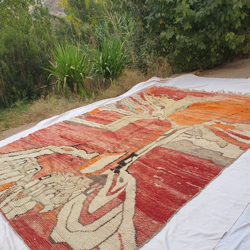 Fiya | MOROCCAN RUG BOUJAD | Moroccan Berber Rug | Colorful Rug Moroccan Carpet | Authentic Handmade Berber Living room Rugs | 13'35x9'61 Ft | 407x293 cm - OunizZ