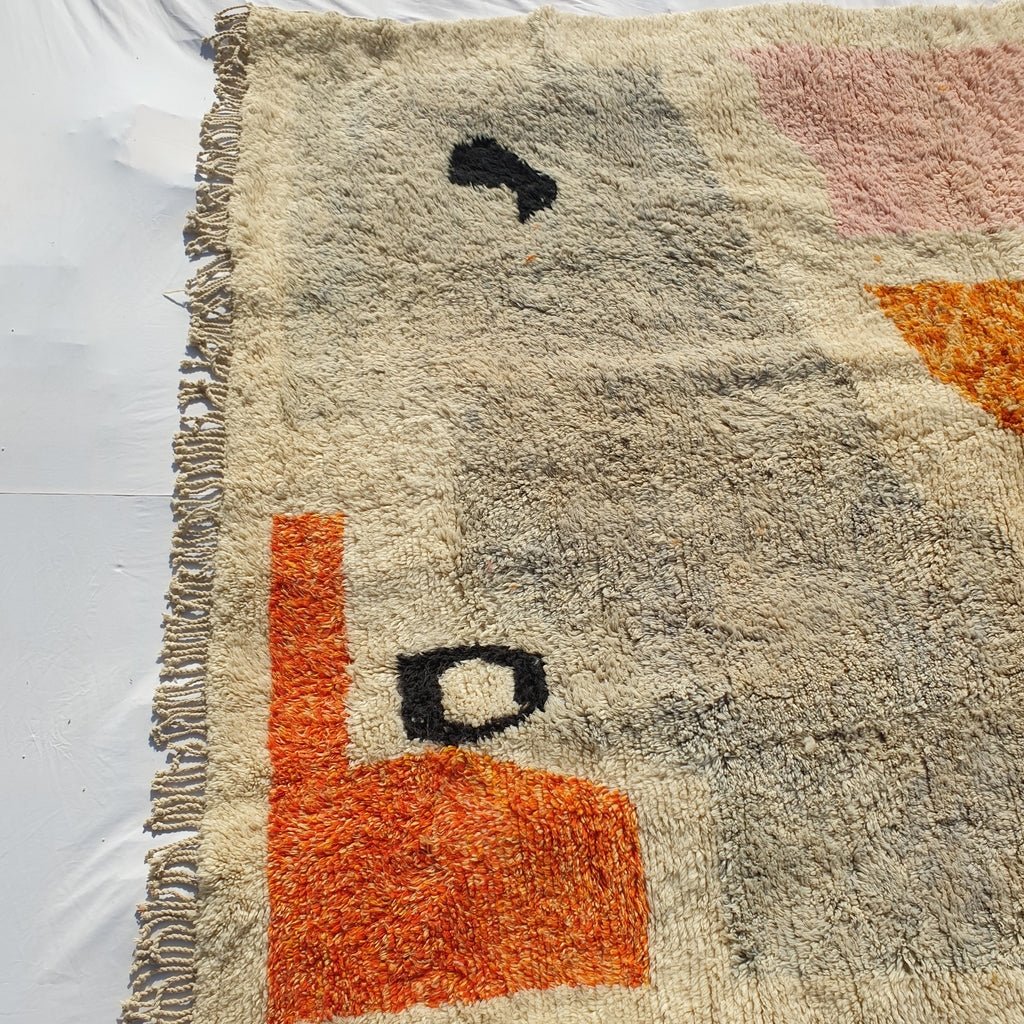 Flora | Beni Mrirt MOROCCAN RUG | Dye Wool Authentic & Soft Moroccan Woolen Rug | 12'5x9 Ft | 380x2,70 m - OunizZ